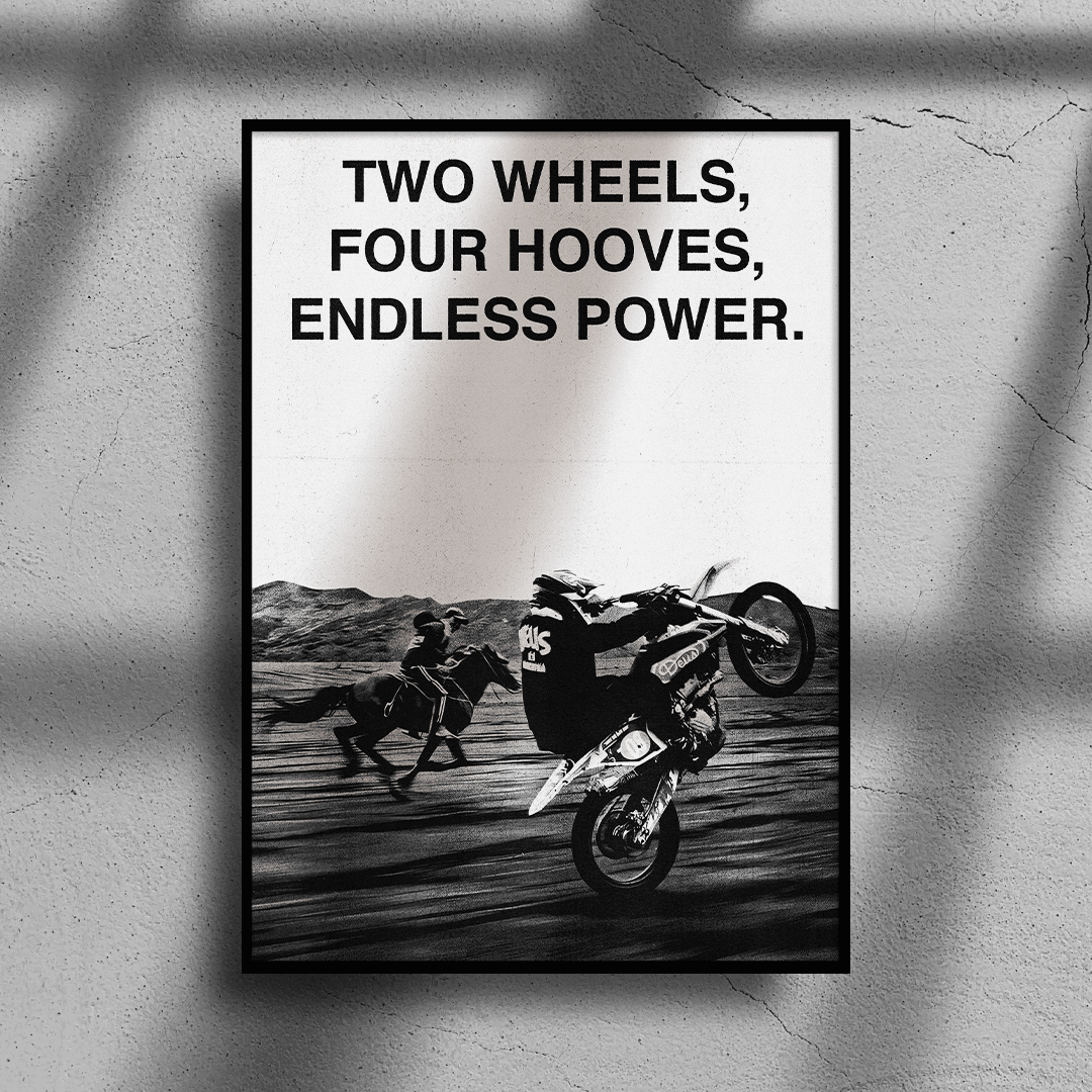 Two Wheels 4 Hooves Poster