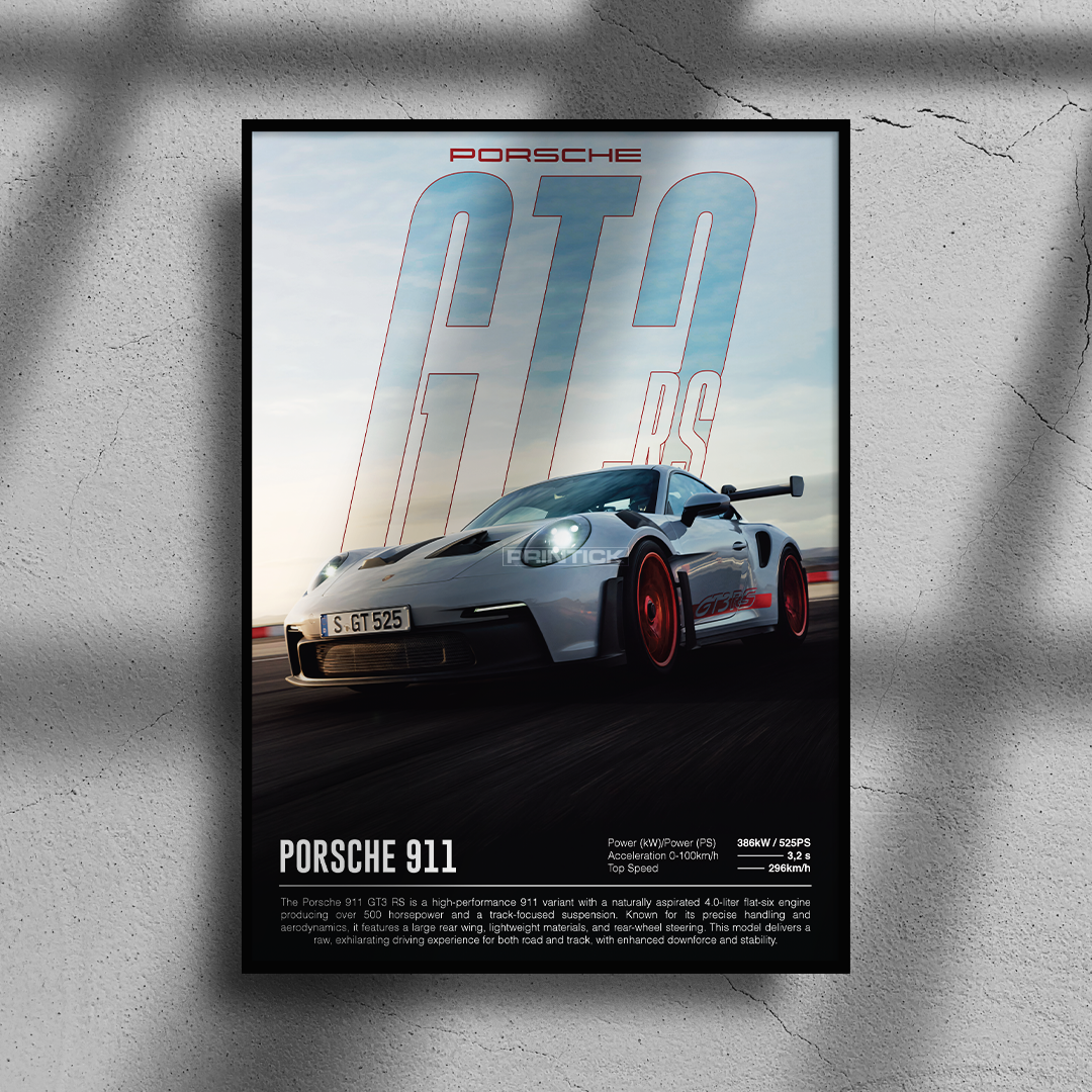 Porsche 911 GT3 Rs Poster