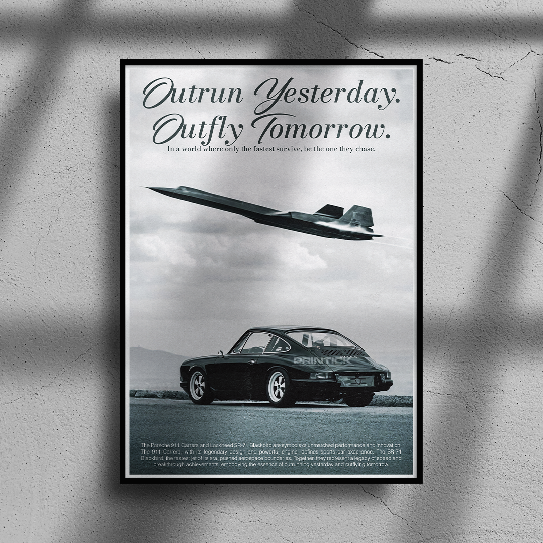 Porsche 911 Carrera x Lockheed SR-71 Poster